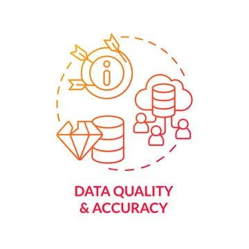 2D data quality and accuracy concept linear icon Stock Illustration