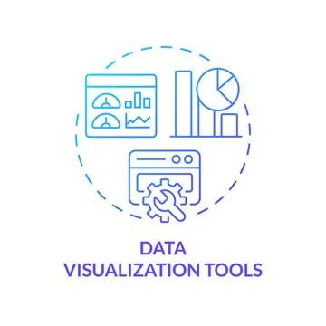 2D data visualization tools concept linear icon Stock Illustration