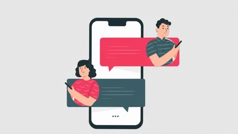 2D Dating Phone App Alpha Channel Stock Footage 259194782