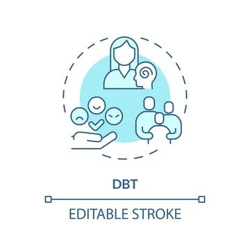 2D DBT blue line icon concept 스톡 일러스트
