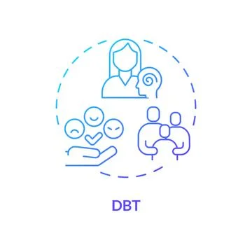 2D DBT gradient line icon concept Stock Illustration