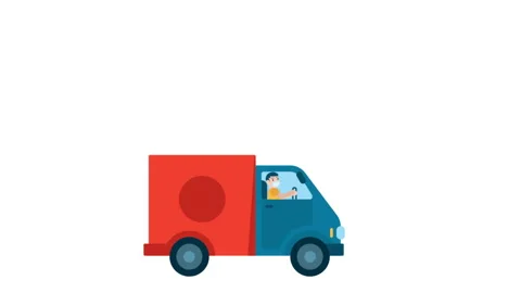 2d Delivery Truck Background Stock Footage 259194655