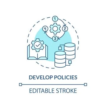 2D develop policies linear icon Stock Illustration