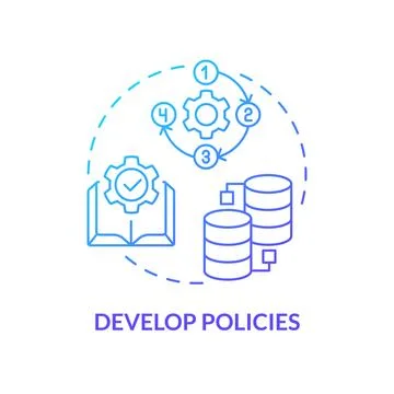 2D develop policies linear icon Illustrazione stock