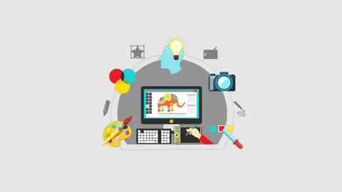 2D Digital Painting Tools Animation Alpha Channel Stock Footage 288530037
