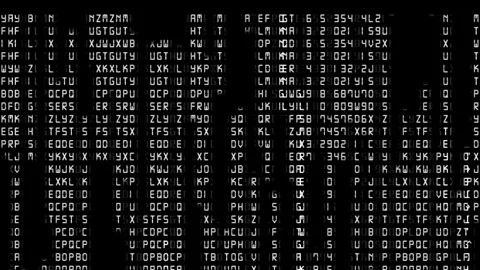 2D Digital rain matrix screen text animation effect that slowy fades out Stock Footage 253454571