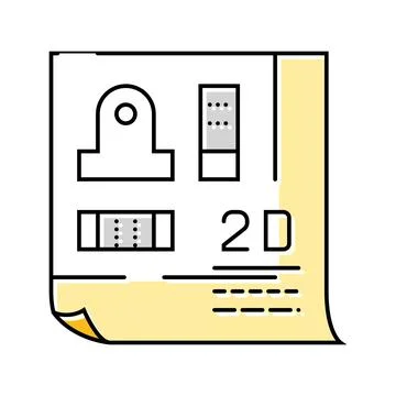 2d drafting architectural drafter color icon vector illustration Stock Illustration