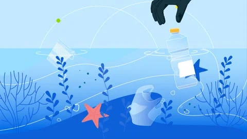 2d Earth Day Featuring Reforestation And Cleaning Plastic Trashed Video stock 264048440