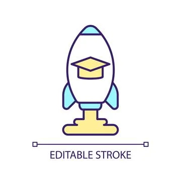 2D editable colorful tech and IT fields line icon Stock Illustration