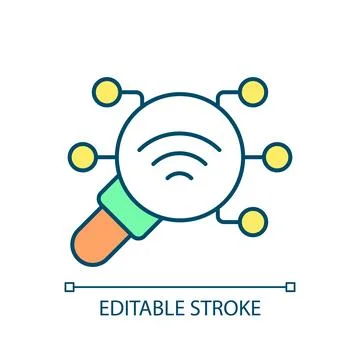 2D editable colorful thin line establish baselines icon Stock Illustration