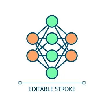 2D editable colorful thin line anomaly detection icon Ilustración de archivo