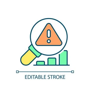2D editable colorful thin line ultrasonic analysis icon Stock Illustration