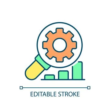 2D editable colorful thin line vibration analysis icon Stock Illustration