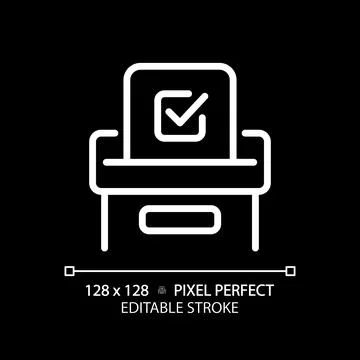 2D editable pixel perfect voting icon with checkmark Stock Illustration
