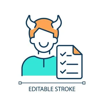 2D editable simple thin line malicious compliance icon Stock Illustration