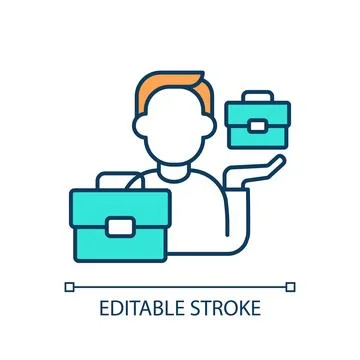 2D editable simple thin line side hustles icon Stock Illustration