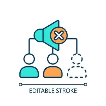 2D editable simple thin line quiet cutting icon Stock Illustration