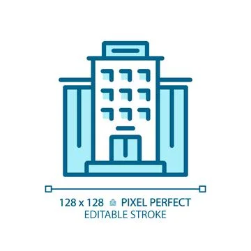 2D editable thin line apartment icon Stock Illustration