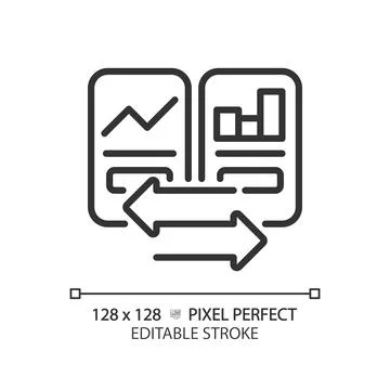 2D editable thin line black graph comparisons icon Stock Illustration