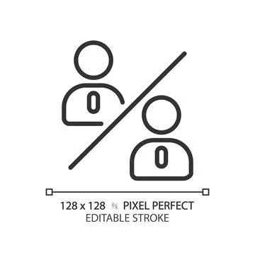 2D editable thin line black people comparison icon Stock Illustration