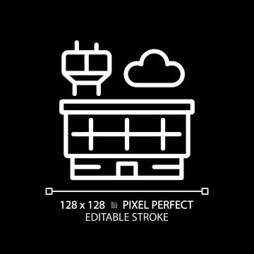 2D editable thin line building icon Ilustración de archivo