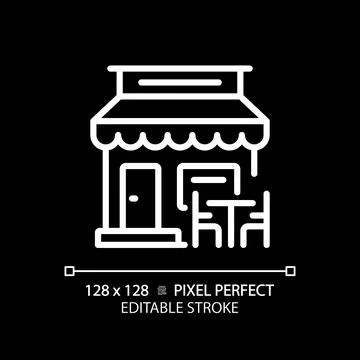 2D editable thin line cafe icon Stock Illustration