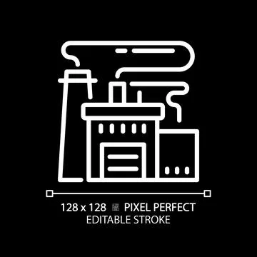 2D editable thin line factory icon Stock Illustration