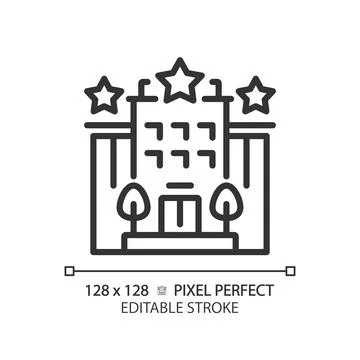 2D editable thin line hotel icon Stock-Illustration