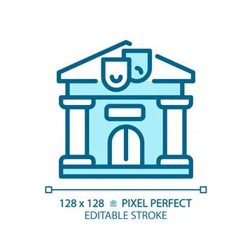 2D editable thin line library icon Stock Illustration