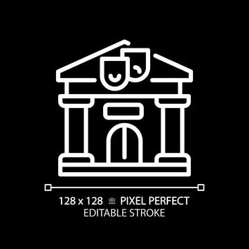 2D editable thin line library icon Stock Illustration