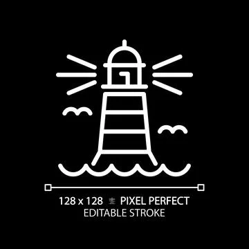 2D editable thin line lighthouse icon Illustrazione stock