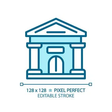 2D editable thin line parliament building icon Ilustración de archivo
