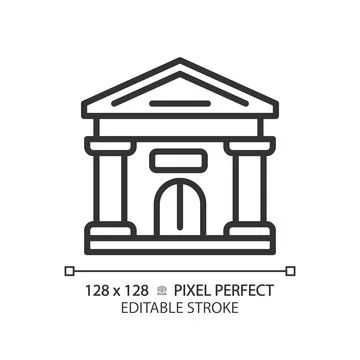 2D editable thin line parliament building icon Ilustración de archivo