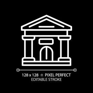 2D editable thin line parliament building icon Ilustración de archivo