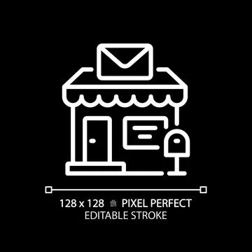 2D editable thin line post office icon Illustrazione stock