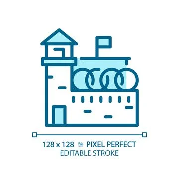 2D editable thin line prison icon Illustrazione stock