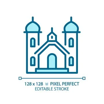 2D editable thin line religious building icon Ilustración de archivo