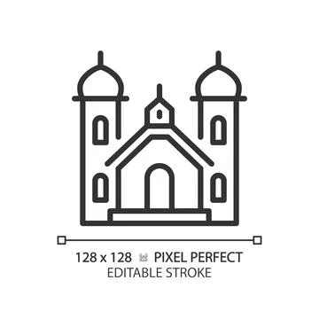 2D editable thin line religious building icon Ilustración de archivo