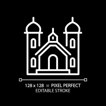 2D editable thin line religious building icon Ilustración de archivo