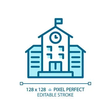 2D editable thin line school icon Stock Illustration