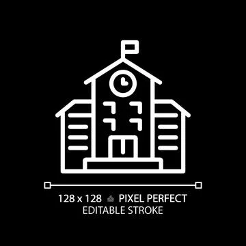2D editable thin line school icon 스톡 일러스트