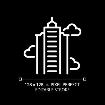 2D editable thin line skyscraper icon Stock Illustration