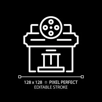 2D editable thin line theater icon Ilustración de archivo