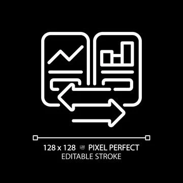 2D editable thin line white graph comparisons icon Stock Illustration