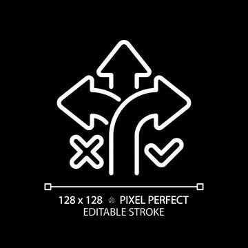 2D editable thin line white correct way icon Stock Illustration