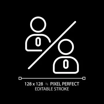 2D editable thin line white people comparison icon Stock Illustration