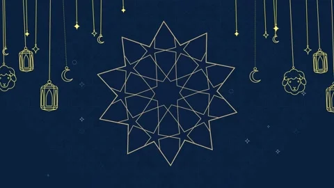 2d Eid Aladha Celebration Themed With Geometric Shapes Vídeo Stock 264048463