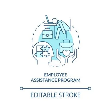 2D employee assistance program linear icon concept Stock Illustration