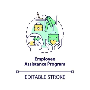 2D employee assistance program linear icon concept Stock Illustration