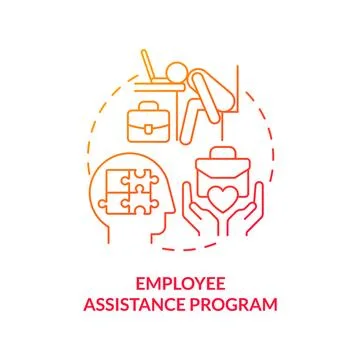 2D employee assistance program linear icon concept Stock-Illustration